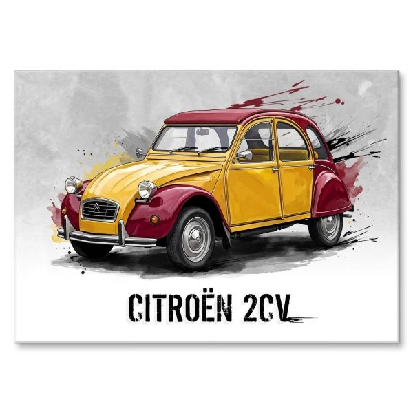 Tablica metalowa na sciane z grafika Citroen 2CV